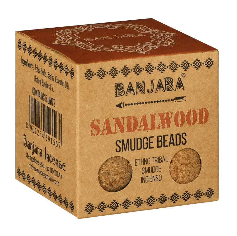 Banjara Sandalwood Smudge Beads - Spirituality and Relaxation Tool for Home Garden