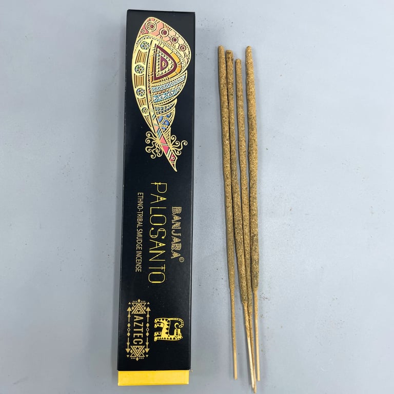 Banjara Tribal Smudge Incense - Palosanto Natural Wood Sticks for Spiritual Cleansing and Home Scenting