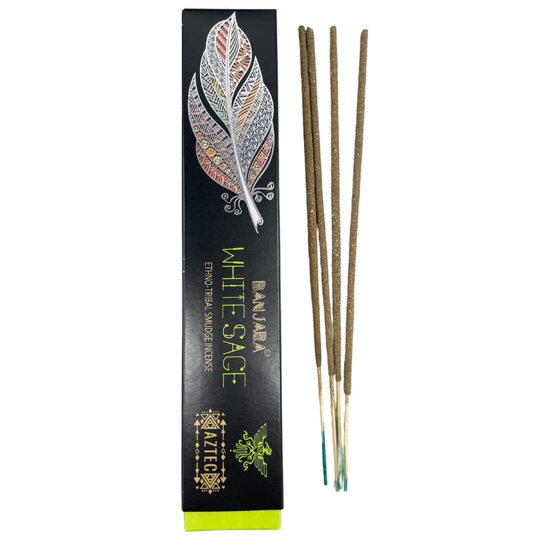 Banjara Tribal Smudge Incense - White Sage Natural Deodorizer Sacred Smudging Stick