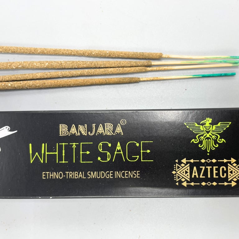Banjara Tribal Smudge Incense - White Sage Natural Deodorizer Sacred Smudging Stick