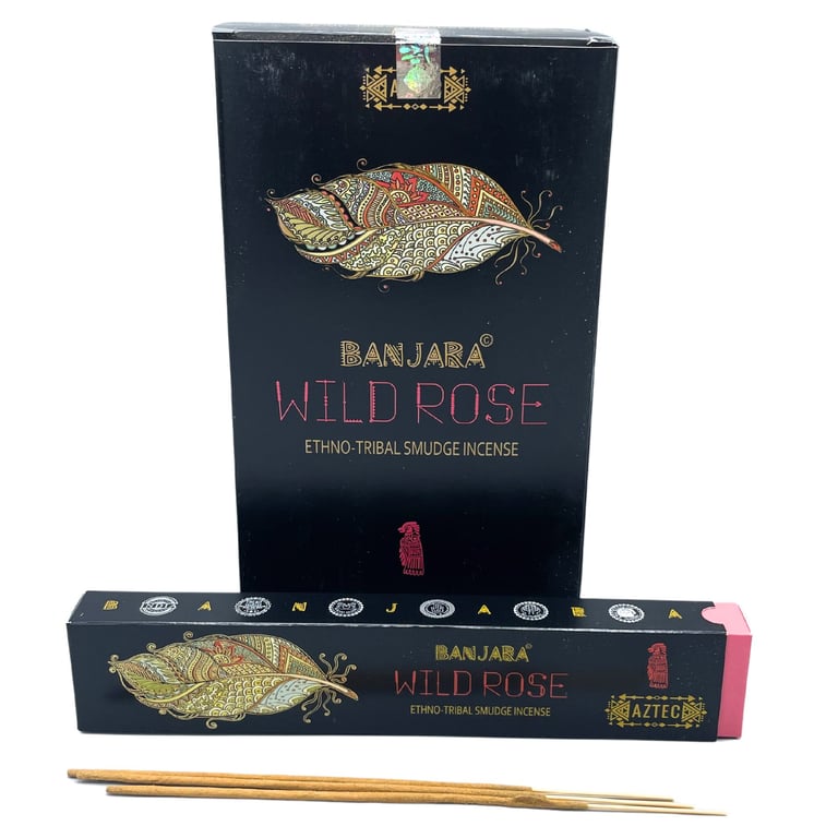 Banjara Tribal Smudge Incense - Wild Rose Aromatherapy Sticks for Home Scented Relaxation