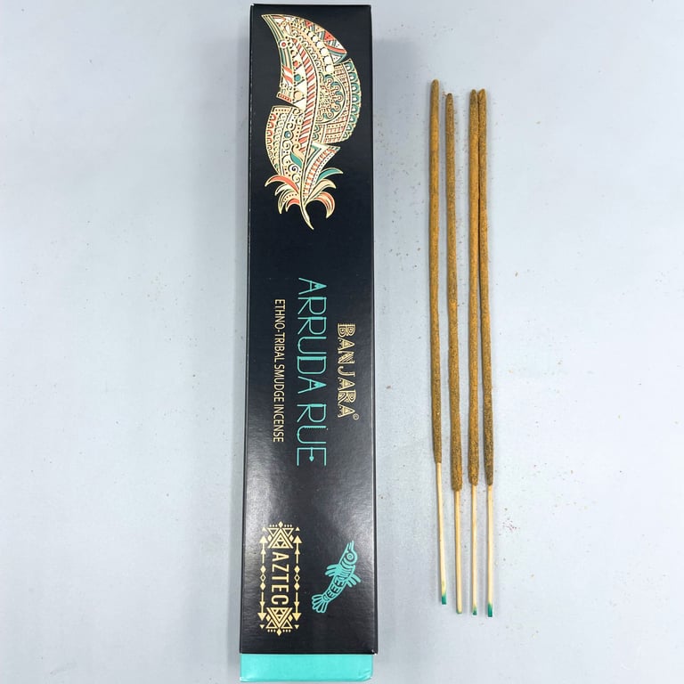 Banjara Tribal Smudge Incense - White Arruda Rue Aromatic Home Fragrance Stick for Meditation and Relaxation