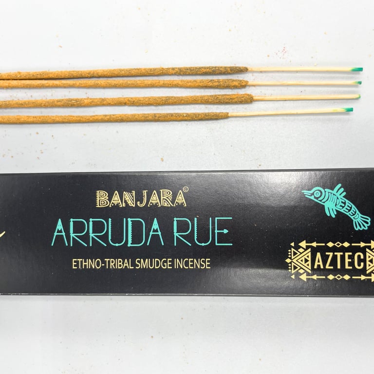Banjara Tribal Smudge Incense - White Arruda Rue Aromatic Home Fragrance Stick for Meditation and Relaxation