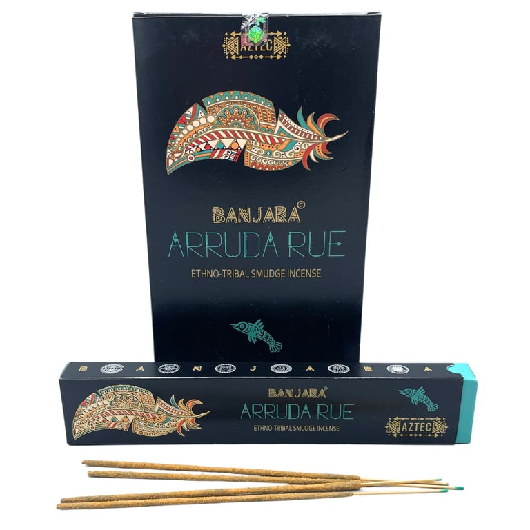 Banjara Tribal Smudge Incense - White Arruda Rue Aromatic Home Fragrance Stick for Meditation and Relaxation