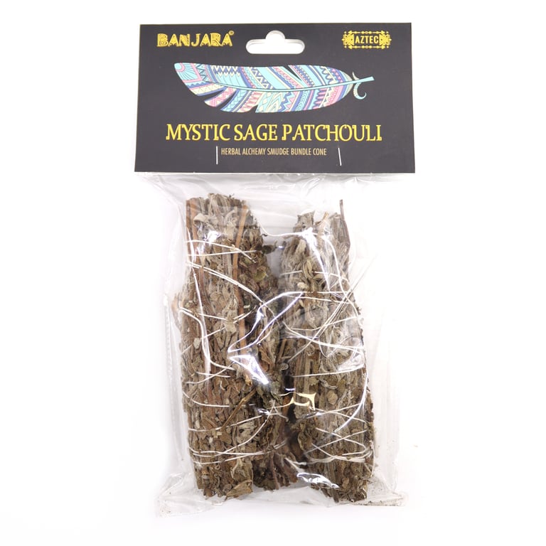 Indian Sage and Patchouli Smudge Sticks - Home Fragrance for Spiritual Cleansing and Aromatherapy