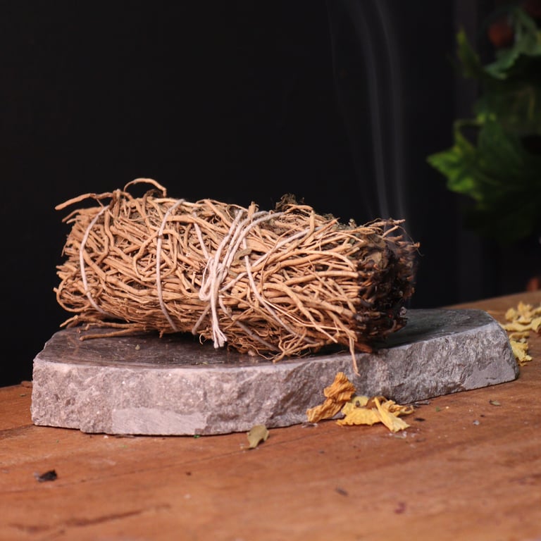 Banjara Vetiver Smudge Stick - Natural Incense for Sacred Smoke Cleansing and Home Aromatherapy