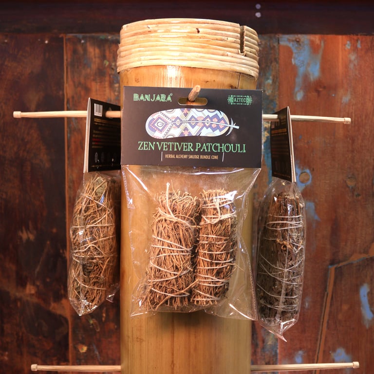 Vetiver and Pachuli Smudge Sticks - Natural Home Aromatherapy & Spiritual Cleansing Incense