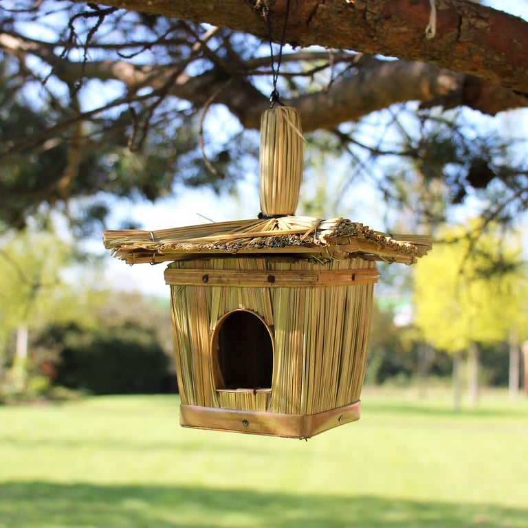 Small Square Seagrass Bird Box 18x13cm Nesting Shelter