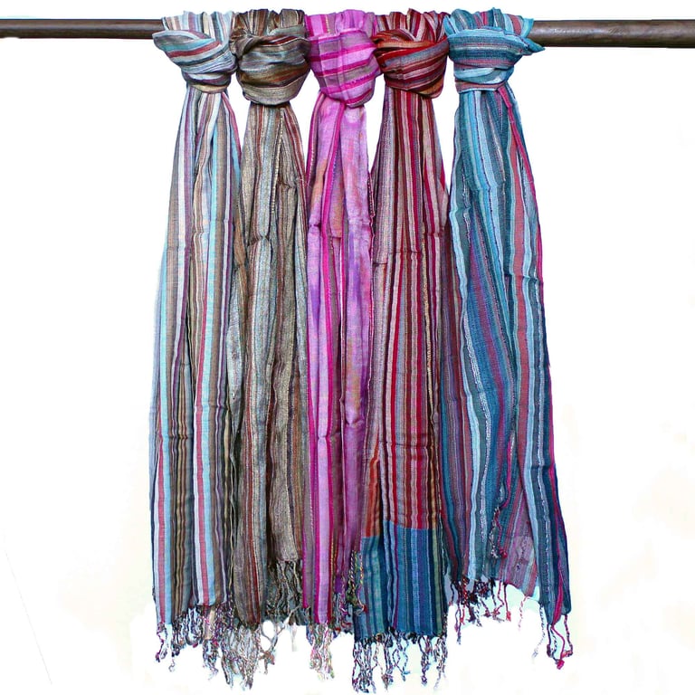 Indian Boho Scarves - 22x72cm Blue Fashion Accessories for Home Decor