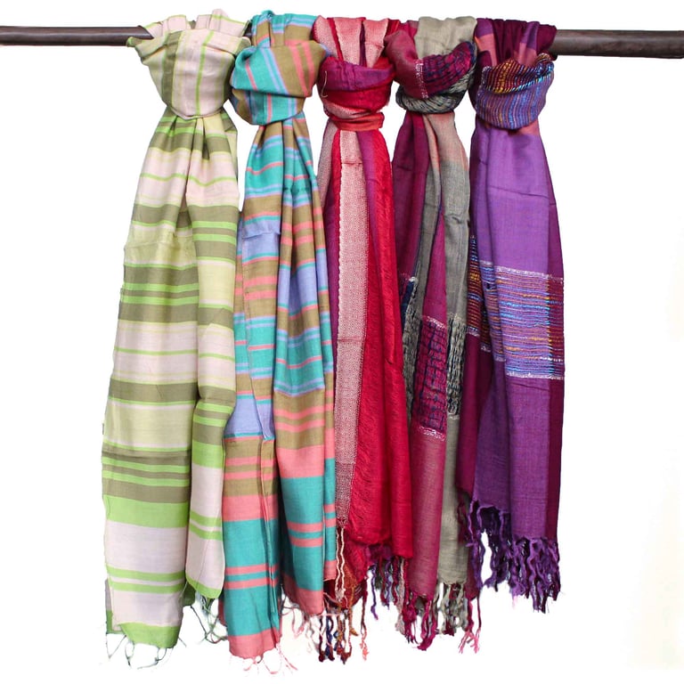 Lrg Indian Boho Scarves - 28x72cm Large Purple Bohemian Indian Style Scarf