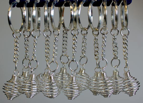 Spiral Cage Key-rings - 12 Piece Metal Spiral Keychain Set