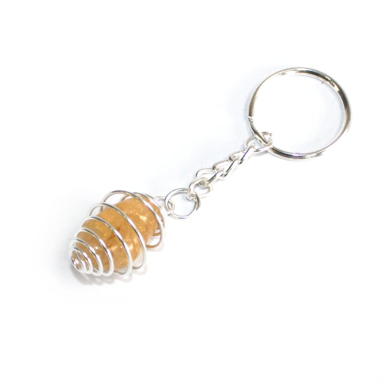 Spiral Cage Key-rings - 12 Piece Metal Spiral Keychain Set