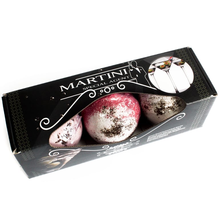 Martini Bath Bombs Set of 3 - Relaxing Cocktail Soak Experience with Lavender Aroma