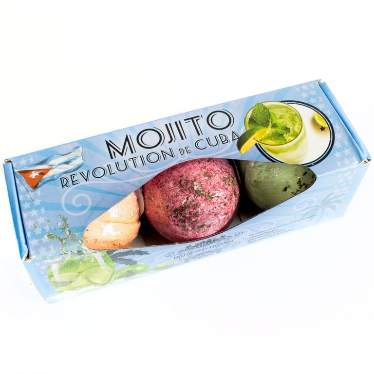 Mojito Bath Bombs 3-Pack - Citrus Scented Relaxation & Fruity Bliss in Every Bubble