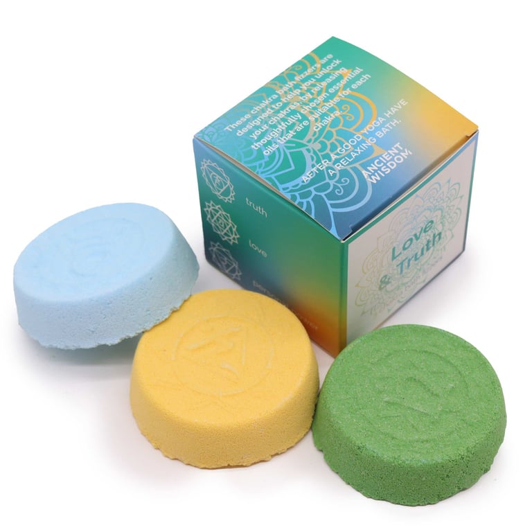 Chakra Bath Fizz - Love & Truth Chakra Wellness Relaxation Bath Bombs