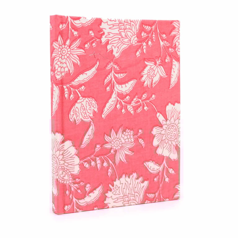Cotton Bound Pink Floral Notebooks, 20x15cm, 96 Pages, High-Quality Writing Journal