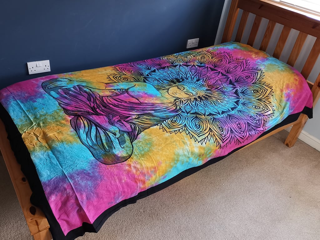 Peaceful Buddha Cotton Bedspread and Wall Hanging Home Decor