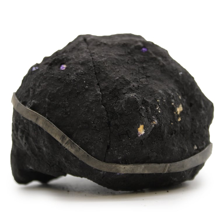 Coloured Calsite Geodes (Black Rock, Purple) - Unique Decorative Stones