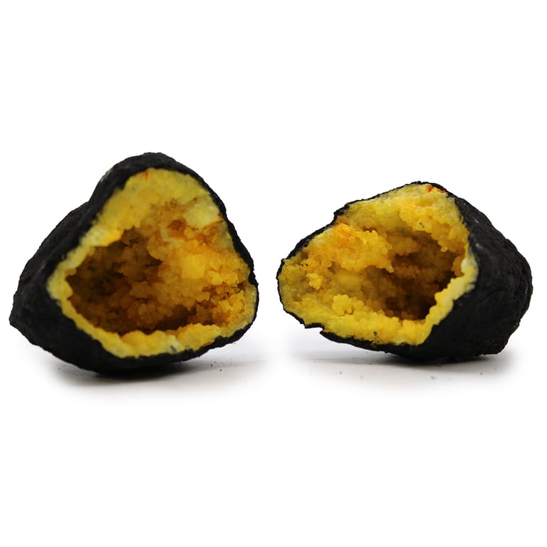 Calsite Geodes (Black Rock, Yellow) - Unique Decorative Stones