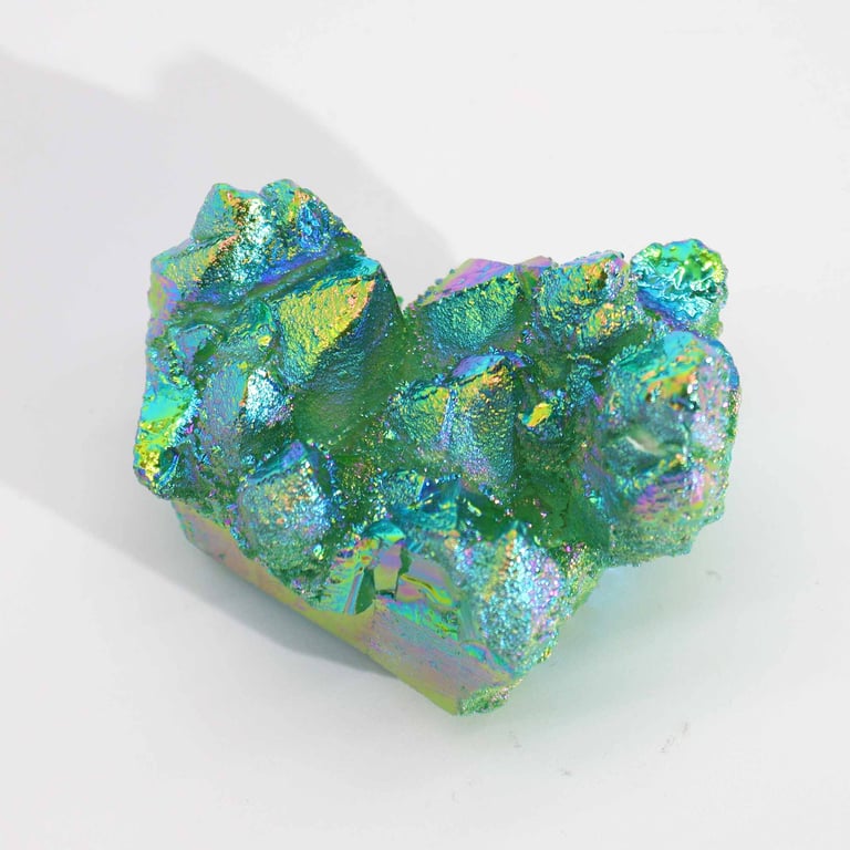 Aura Green Flame Quartz - Enhanced Energy Healing Crystal for Meditation and Relaxation
