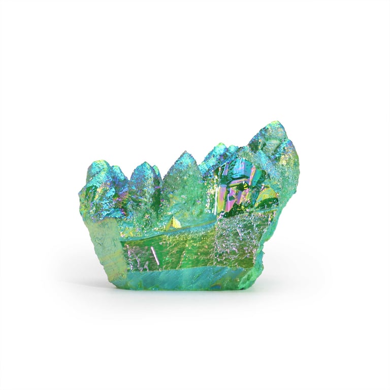 Aura Green Flame Quartz - Enhanced Energy Healing Crystal for Meditation and Relaxation