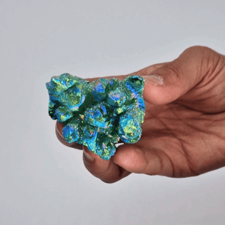 Aura Green Flame Quartz - Enhanced Energy Healing Crystal for Meditation and Relaxation