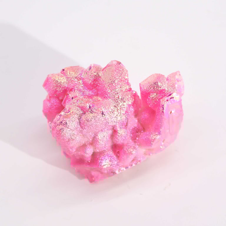 Aura Rose Halo Quartz - Med Enhanced Healing Crystal Jewelry for Spiritual Growth and Meditation