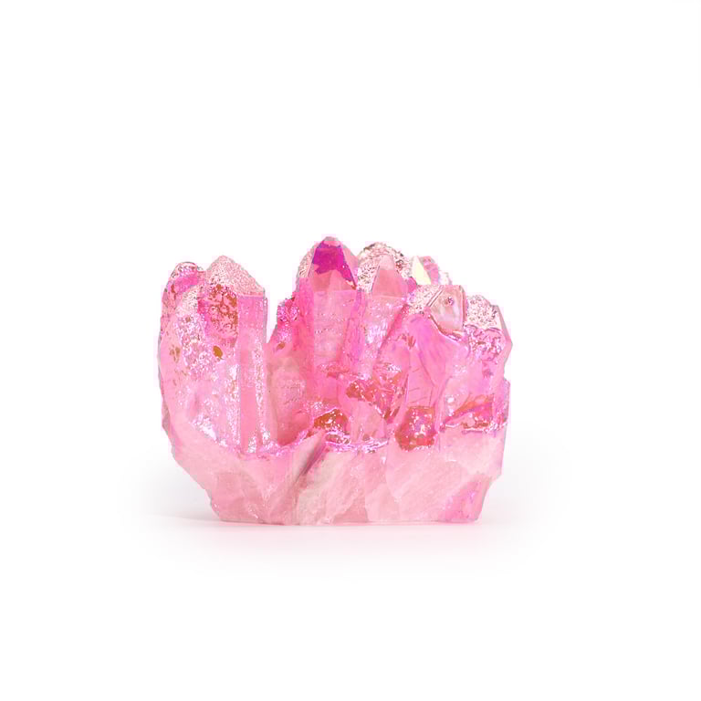 Aura Rose Halo Quartz - Med Enhanced Healing Crystal Jewelry for Spiritual Growth and Meditation