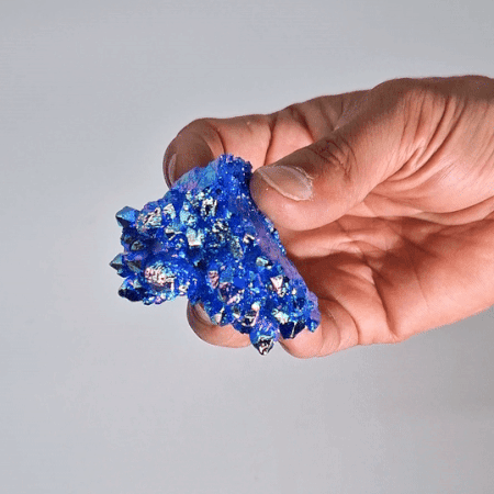 Med Enhanced Quartz - Aura Aqua Halo Energy Enhancing Crystal for Spiritual Healing and Aura Cleansing
