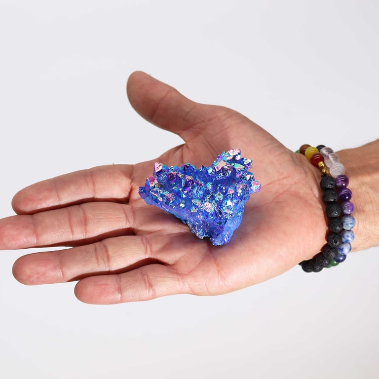 Med Enhanced Quartz - Aura Aqua Halo Energy Enhancing Crystal for Spiritual Healing and Aura Cleansing