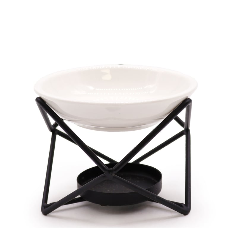 Ceramic & Metal Hex Stand - Versatile Home Decor Lamp Base