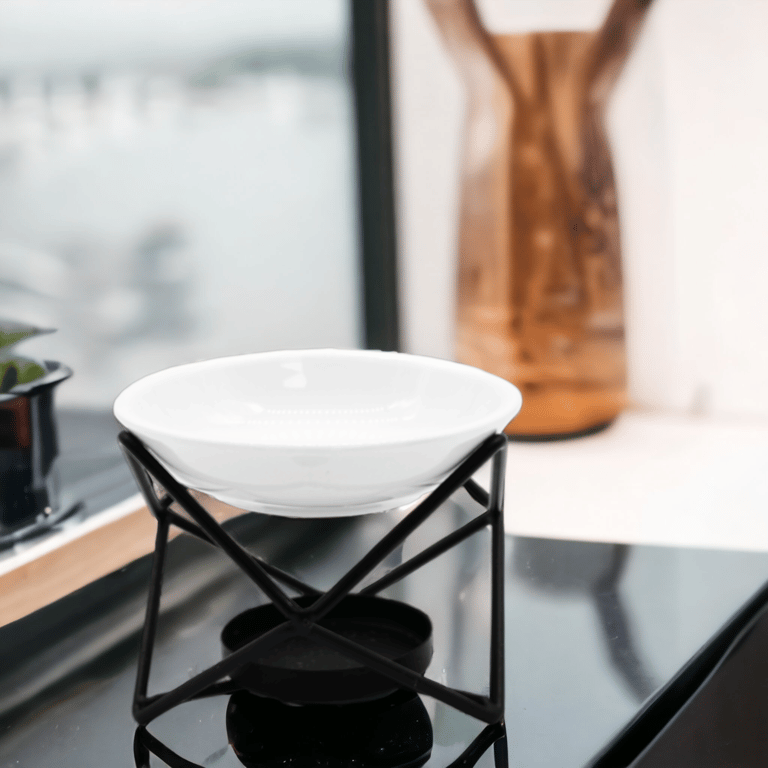Ceramic & Metal Hex Stand - Versatile Home Decor Lamp Base