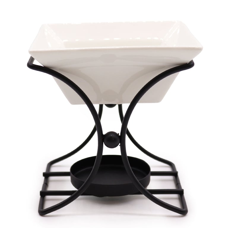 Ceramic & Metal Square Stand - Multi-Functional Home Decor Display Holder