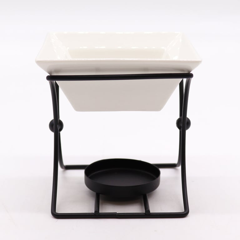 Ceramic & Metal Square Stand - Multi-Functional Home Decor Display Holder