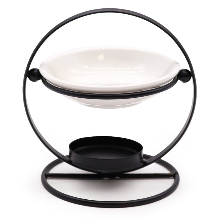 Ceramic Metal Round Stand - Decorative Pedestal Holder Base for Home Decor
