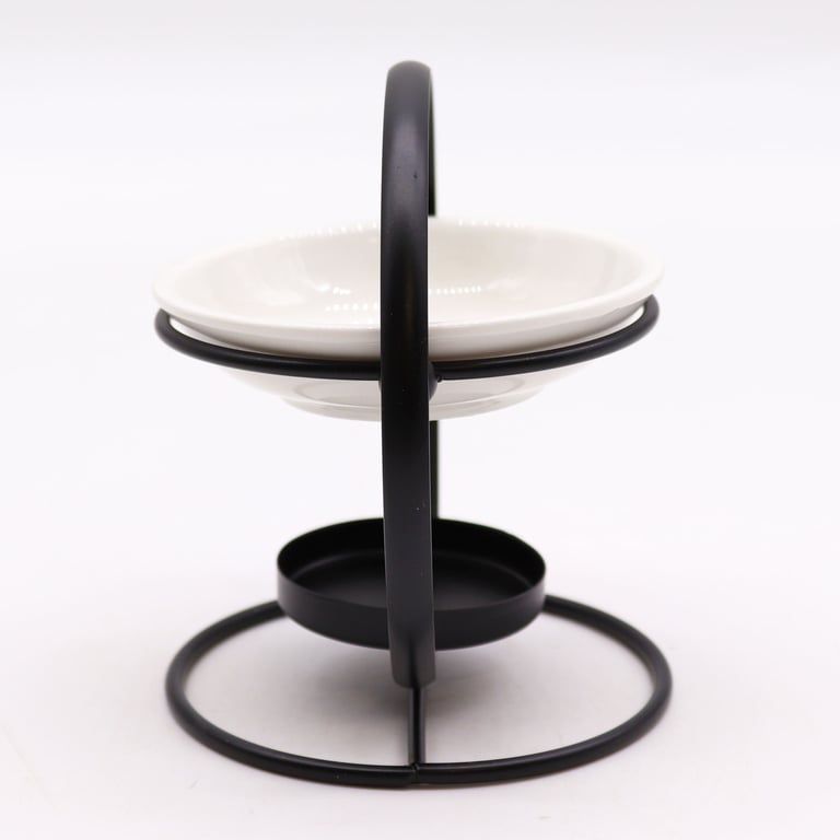 Ceramic Metal Round Stand - Decorative Pedestal Holder Base for Home Decor