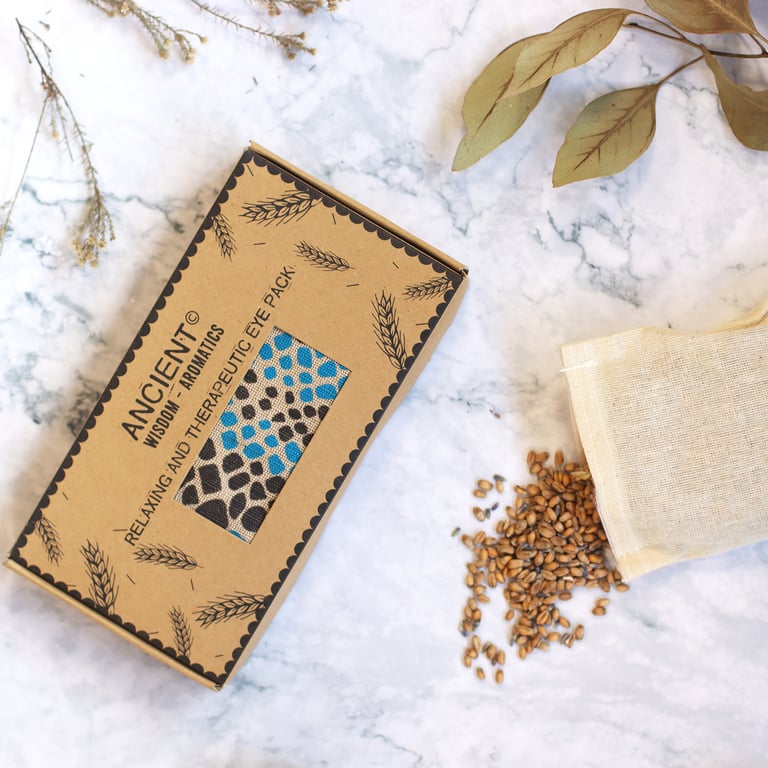 Lavender Natural Cotton and Juco Eye Pillow Set in Elegant Gift Box - Blue Viper Sleep Aid