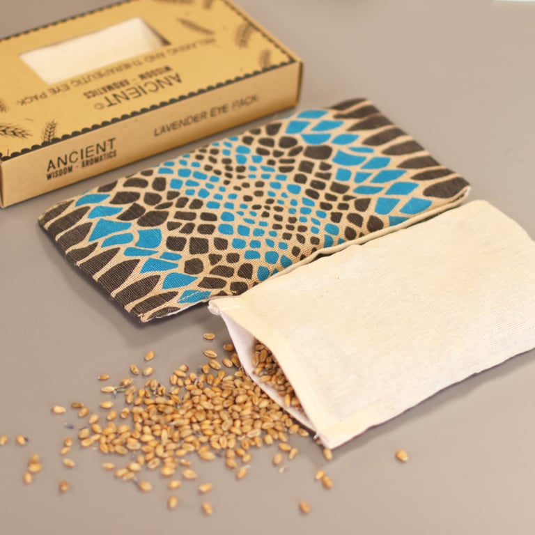 Lavender Natural Cotton and Juco Eye Pillow Set in Elegant Gift Box - Blue Viper Sleep Aid
