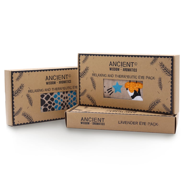 Lavender Natural Cotton and Juco Eye Pillow Gift Box - Relaxation Night Leopard Print