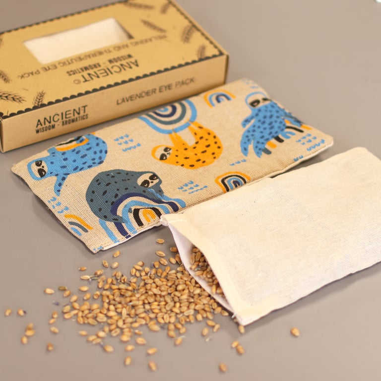 Lavender Natural Cotton and Juco Eye Pillow Gift Set - Relaxation Bundle by Lazy Sloth