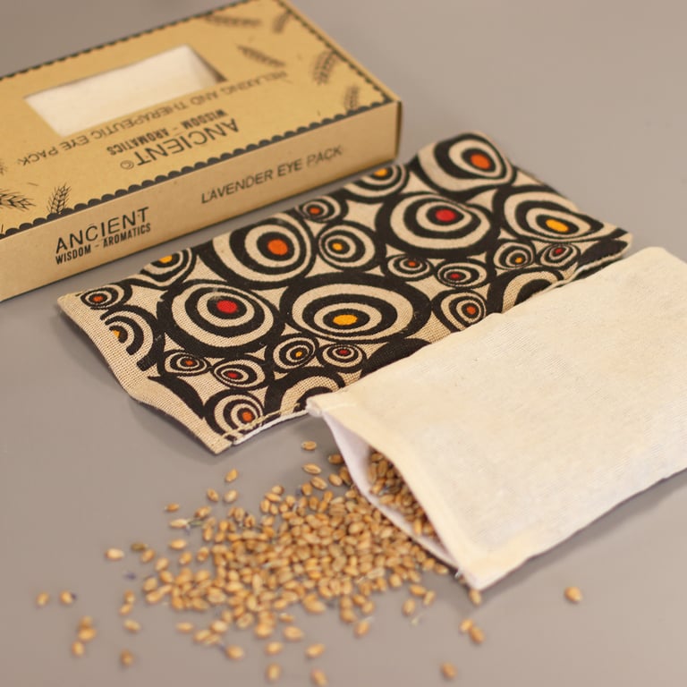Lavender Natural Cotton and Juco Eye Pillow Set in Gift Box - Sleep Aids and Relaxation