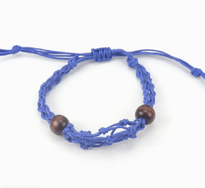 Navy Gemstone Beaded Cord Bracelet - Elegant Jewelry Accessory
