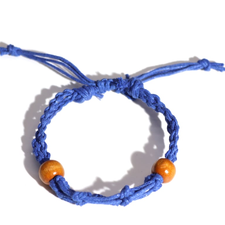Navy Gemstone Beaded Cord Bracelet - Elegant Jewelry Accessory