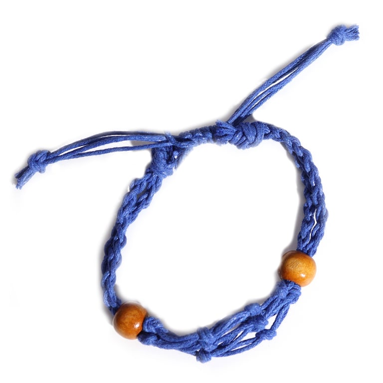 Navy Gemstone Beaded Cord Bracelet - Elegant Jewelry Accessory
