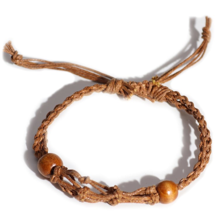 Brown Gemstone Beaded Bracelet Cord - Handcrafted Natural Gemstone Jewelry