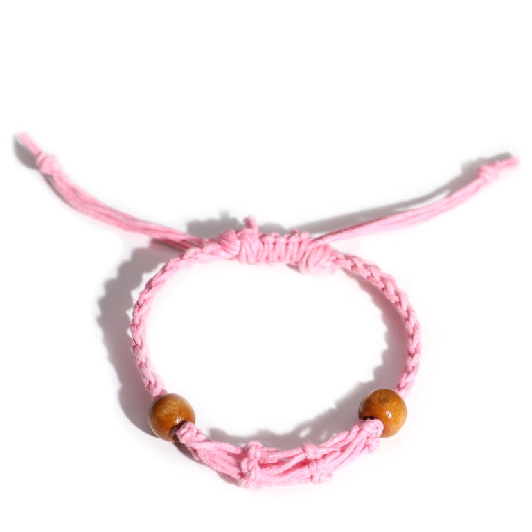 Handmade Pink Gemstone Beaded Bracelet Cord - Jewelry Accessory