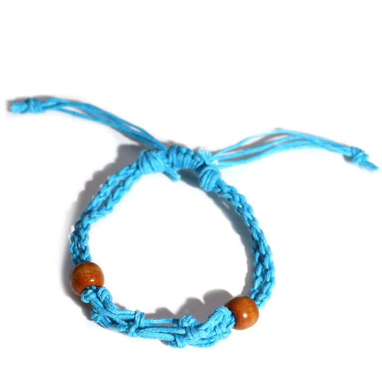 Blue Gemstone Bracelet Cord - Handcrafted Jewelry Accessory