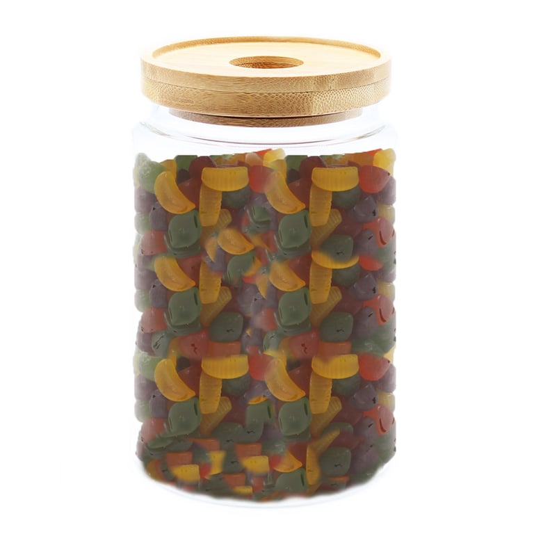 Rustic Cottage Bamboo Glass Storage Jar - 15cm