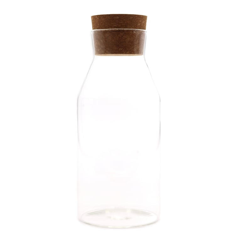 Clear Cottage Cork Glass Storage Jar - 20cm Eco Friendly Home and Kitchen Solution