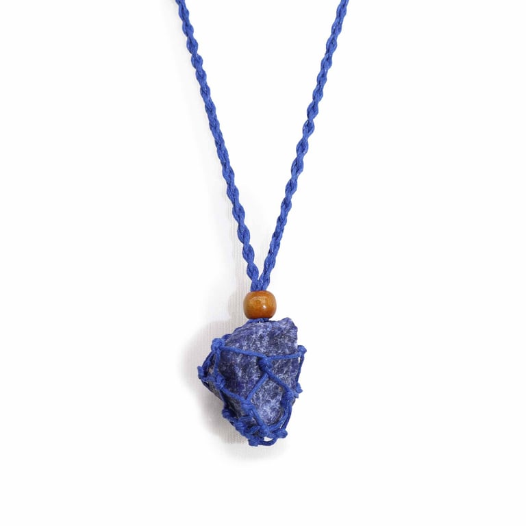 Navy Gemstone Necklace Cord - Beaded Fashion Jewelry Cord